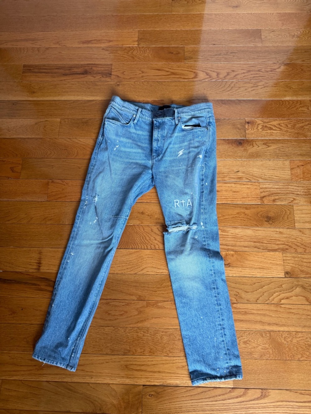 RTA Light Blue slim Jeans with Distressed Details